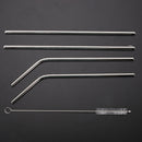 4pcs Metal Stainless Steel Drinking Straws + 1pc Cleaner Brushes
