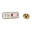 Clothes Lapel Pin Buckle Badge Brooch 1% Electricity Quantity Enamel Pins