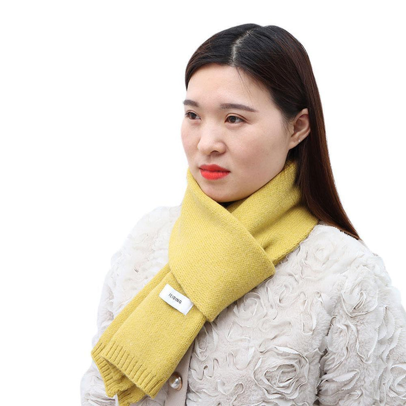 Woman Knitting Autumn Winter Long Keep Warm Shawl Solid Color Bib Scarf