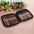 LS4G 20pcs Bamboo Crochet Hook Knitting Needles Set with Case Weaving Craft Yarn Sewing