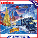 Diamond Painting 5D Full Round Drill Mosaic DIY Christmas Train Kit Wall Decor
