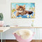DIY Digital Oil Painting Kit Cat in Basket Abstract Acrylic Number Picture