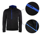 Men Color Block Side Zipper Hooded Sweatshirt Letter Print Pullover(2)(L)