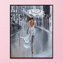Full Cross Stitch Handcraft 11CT Stamped Umbrella Woman Needlework DIY Home Draw
