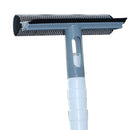 Glass Wiper 2 Side Window Bathroom Cleaning with Water Spray Bottle (Blue) Newly
