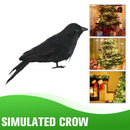 Halloween Black Feathered Crows Realistic Black Birds Ravens Props.
