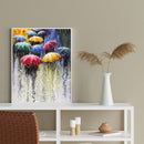 Painting By Numbers DIY Raining Street Hand Painted Canvas Oil Art Picture