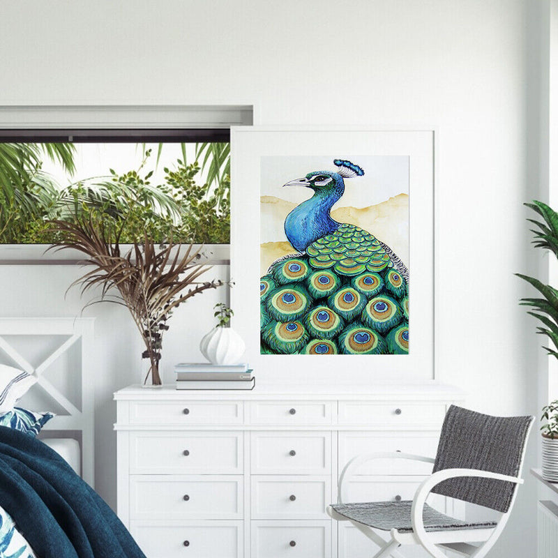 40x50cm Peacock Frameless Picture Oil Paint By Numbers Hand Painted Home Decor