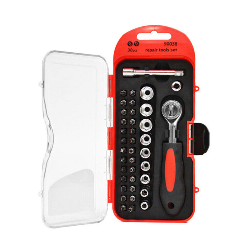 38pcs Mini Ratchet Wrench Set Socket Wrench Spanner Screw Bits Set Tools