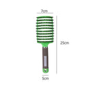 Scalp Massage Bristle Hair Comb Curly Straight Anti Static Hairbrush (Green