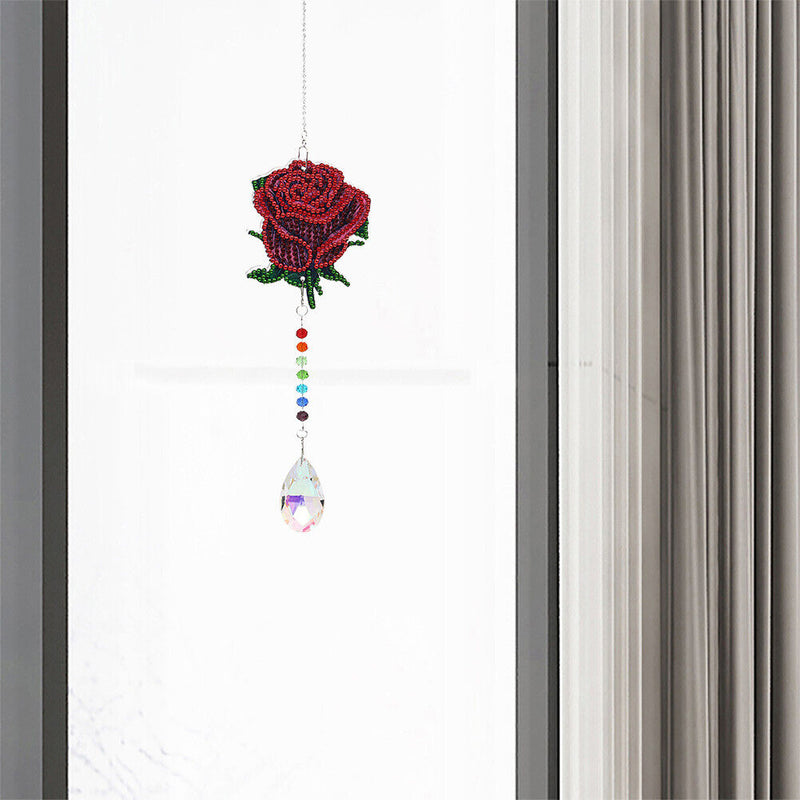 #A DIY Crystal Prism Pendant Diamond Kit Hanging Wind Chime Home Decor 5D Painti