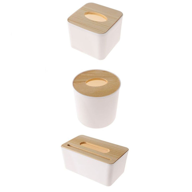 Decoration Wood Storage Case Cover Holder Wooden Tissue Box Napkin Paper Boxes