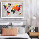 World Map Oil Painting By Numbers Canvas Wall Drawing Kits DIY Home Decor