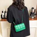 Women Chocolate Square PU Leather Flap Shoulder Bags Lady Flap Small Handbags
