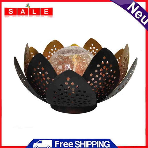 Solar Powered LED Flower Light Artificial Hollow Lotus Garden Landscape Ornament