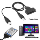 Adapter USB 2.0 SATA 7+15Pin Cable for 2.5inch HDD Laptop Hard Disk Drive