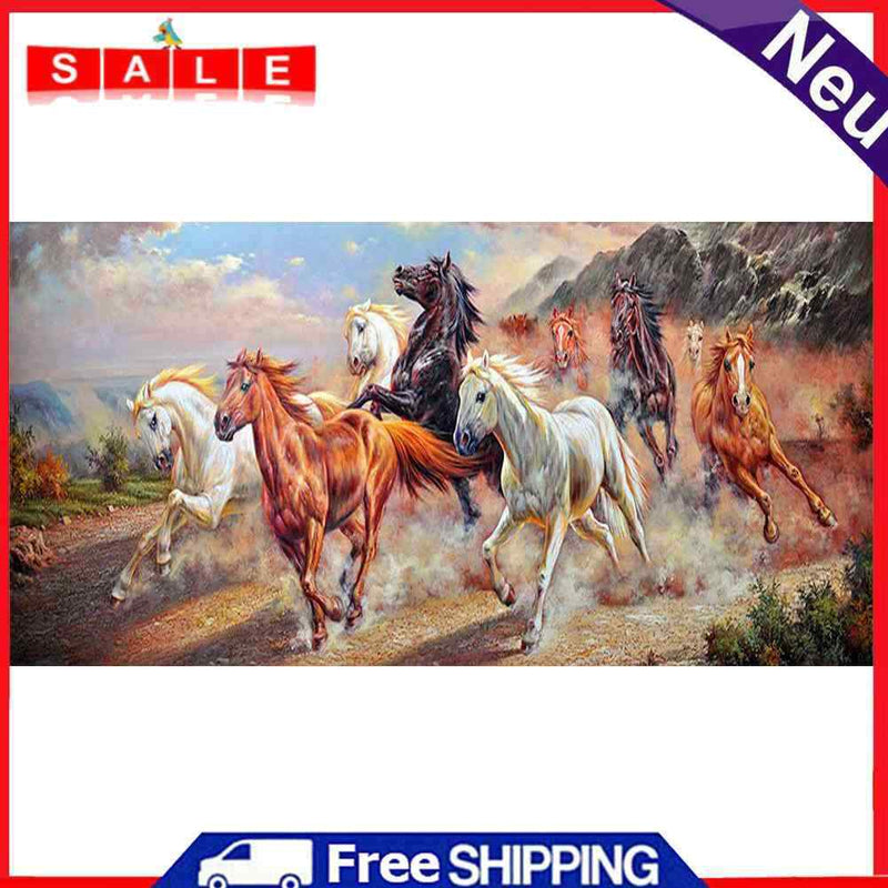 Frameless Oil Paint By Numbers DIY Horse Picture Craft Kits for Living Room