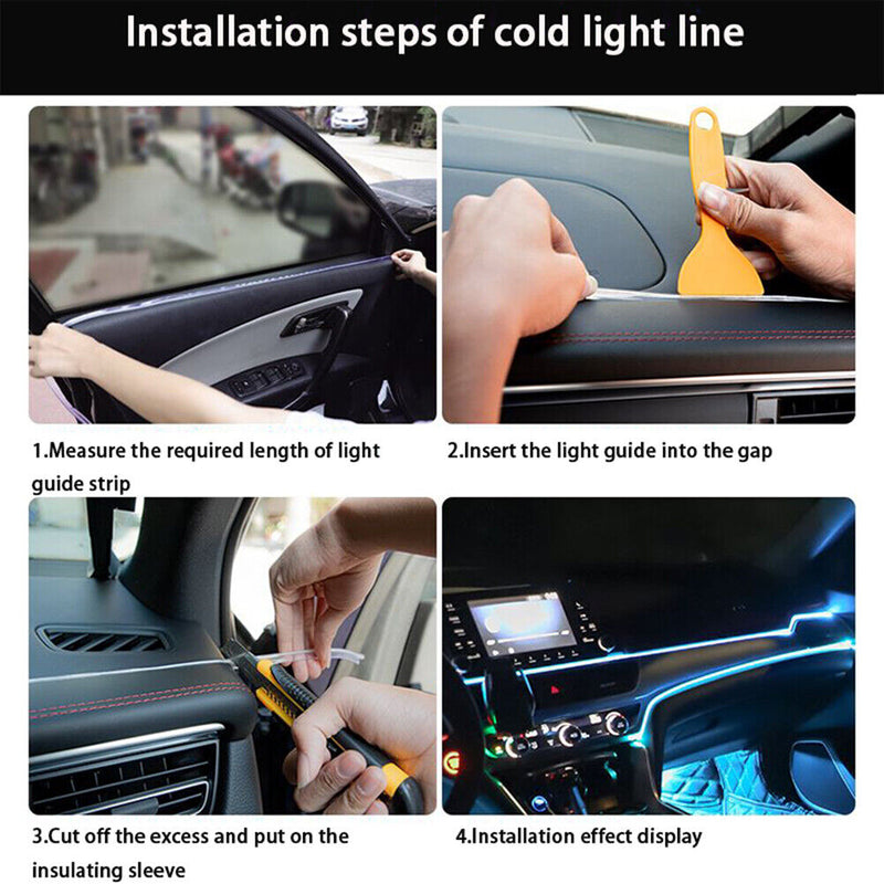 3/5m Car Interior EL Wiring LED Strip Lamp for Auto Party Atmosphere Lighting