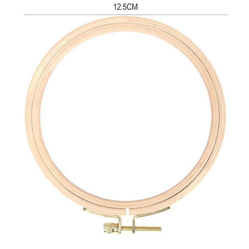 DIY Wooden Cross Stitch Frame Needlework Hoop Ring Embroidery Tool(12.5cm)
