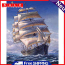 Oil Paint By Numbers Picture DIY Drawing Painting Abstract Boat Art Crafts