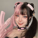 Goth Style Hair Lolita Black&pink Wig Double Color Toupee Long Straight Hair