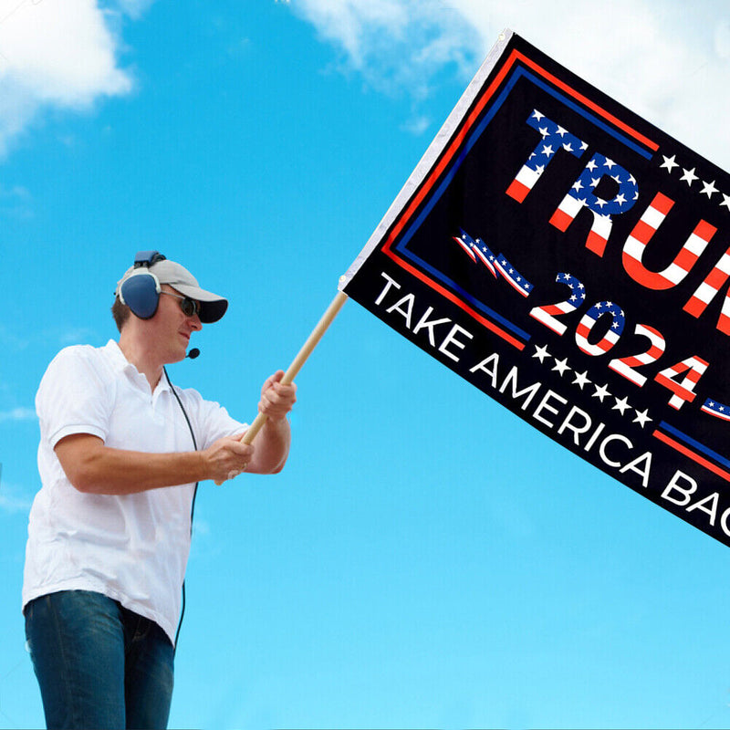 Take America Back Slogan Flag Banner 2024 Campaign Decorative Bunting Sign Decor