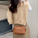 Female Solid Color Crossbody Bag Women Lattice Trending Small Capacity Handbag