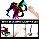 Halloween Scraping Masks with Flexible Ropes Trick or Treat Game Scraping