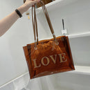 Fashion Women 2pcs Composite Bags Transparent Handbags Canvas Drawstring Pouch