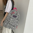 Preppy Style Canvas Zebra Cow Pattern Print Large Backpack Casual Women Handbags