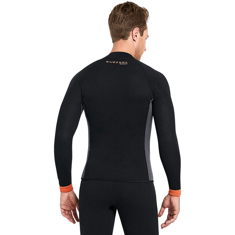 DIVE&SAIL Men 3mm Neoprene Wetsuit Jacket Top Scuba Diving Wet Suit (L) Newly