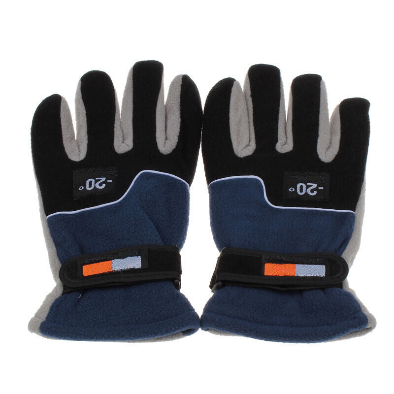 Men Winter Warm Fleece Thermal Motorcycle Ski Snow Snowboard Gloves Blue