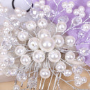 Bride Hair Comb Clip Crystal Rhinestone Flower Faux Beads Wedding Bridal Hair