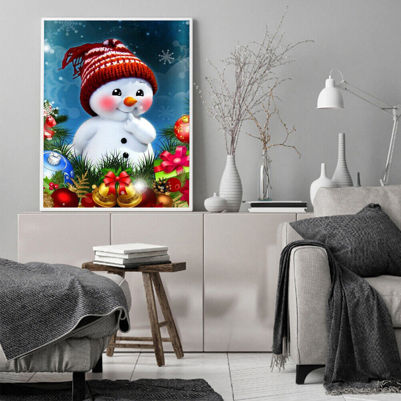 Snowman Frameless DIY Oil Paint by Numbers Kit Picture Coloring Canvas Art