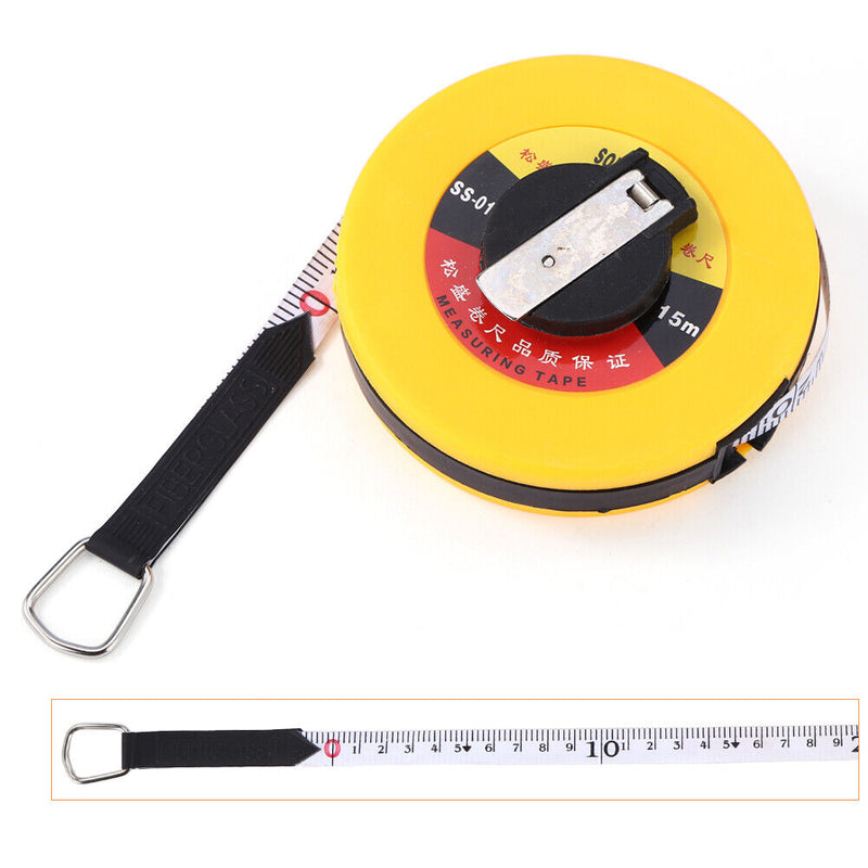 Fiberglass Tape Measure Building Surveying Distance Measuring Meter (15m) Newly