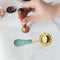 Sealing Wax Spoon Solid Wood Retro Wax Spoon Decorative Stamp Craft (Green)