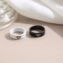 Jewelry Simple Rings Combination Couple Rings Lover Gifts Black White Love