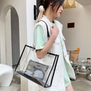 Women Transparent Large Shoulder Bag Fashion Pouch Summer 2pcs Composite Bags