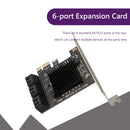 6 Port SATA III to PCIe PCI Express 3.0 X1 6Gbps Expansion Card Adapter for HDD