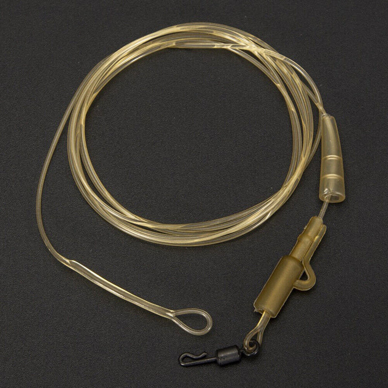 1m Carp Fishing Line Leader Fluorocarbon Wire with Clips Quick Change Swivels