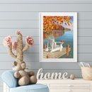 30x40cm 5D DIY Full Round Drill Diamond Painting Autumn Lakeside Home Art D