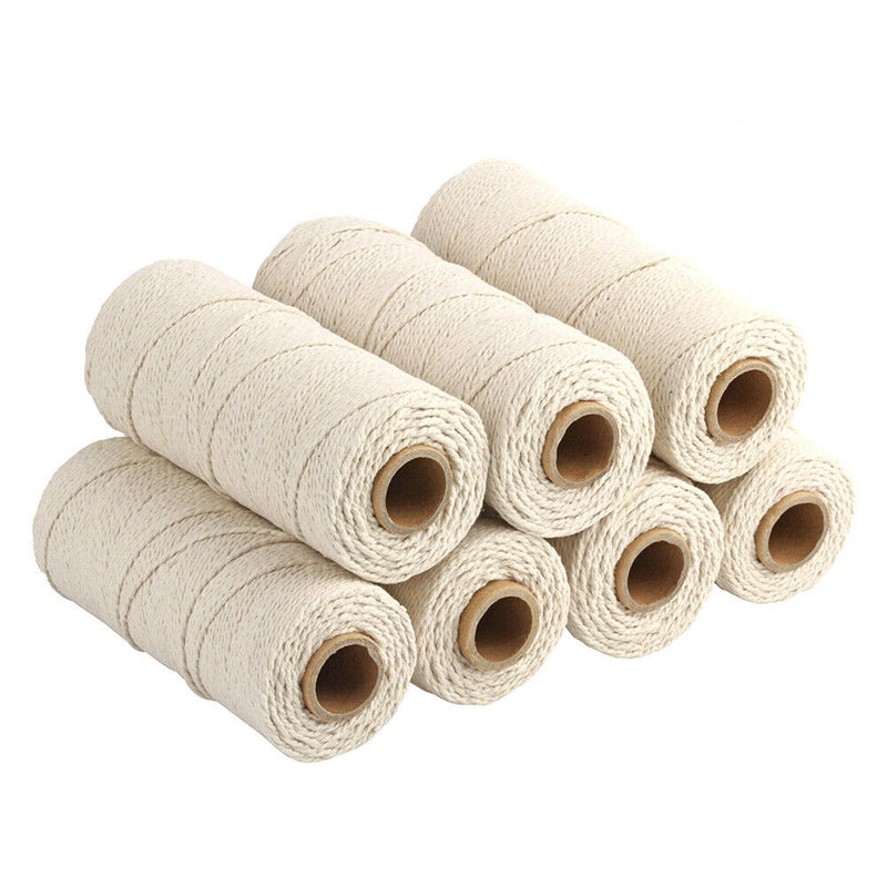 Cotton Rope Beige DIY Twisted Cord Crafts Wedding Home Decor (C3mm X 200m) Newly