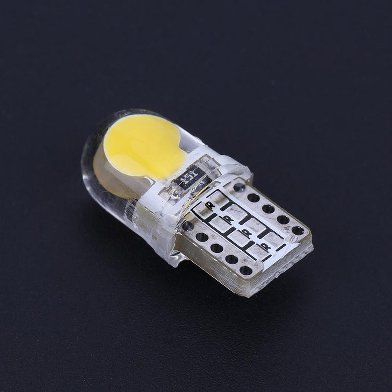 10pcs 12V T10 W5W LED Lamp COB Silicone Shell Car Turn Side Lamps(Yellow)
