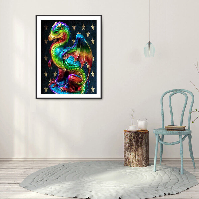 5D DIY Diamond Painting Colorful Pterosaur Full Round Drill Mosaic Art Picture