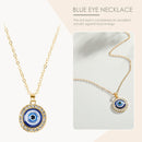 Evil Eye Pendant Necklace Chain - Third Blue Eyes Amulet Ojo Dainty Necklac