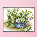 Full Embroidery Stamped DIY Fresh Lily Flower 11CT Needlework Sets Home Decor