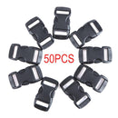 50pcs 10mm Side Release Buckles Webbing for Paracord Bracelet Backback