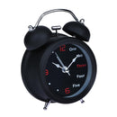 Happy Home Number/English Retro Double Bell Desk Table Alarm Clock (Black)