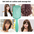 Massager Comb Wide Teeth Anti-static Salon Styling Smooth Hair Combs (Green)