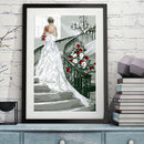 The Bride in the Stairs No Frame Pictures By Number DIY Digital Coding Oil Paint